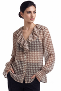 Print Ruffle Blouse - 111028