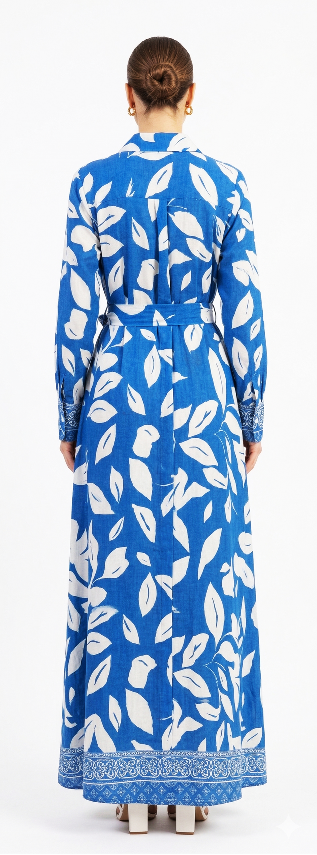 Leaf Print Shirt Dress - 116003