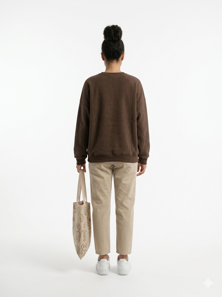 Basic Oversized Sweatshirt – Brown - AY23