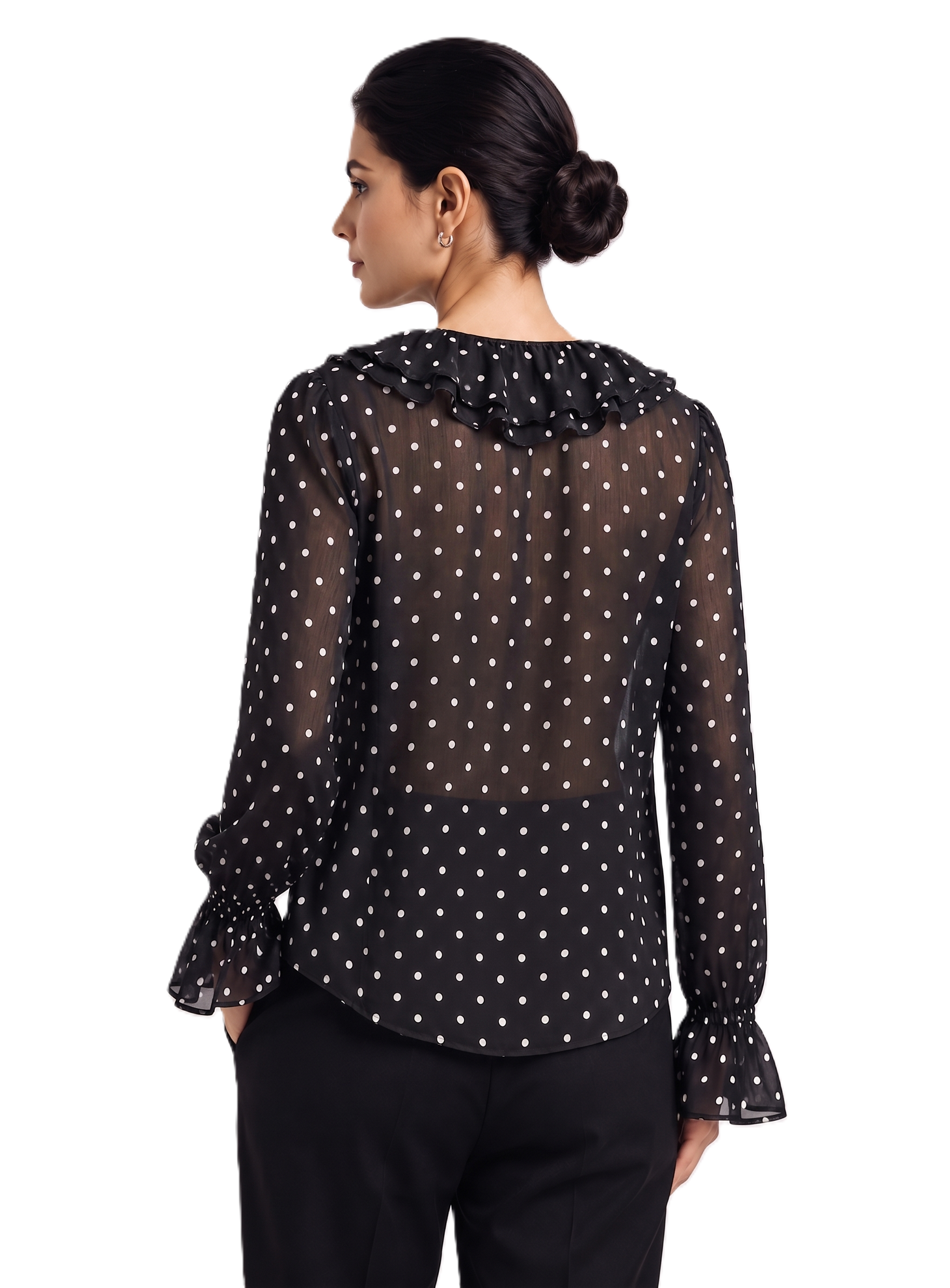 Print Ruffle Blouse - 111028