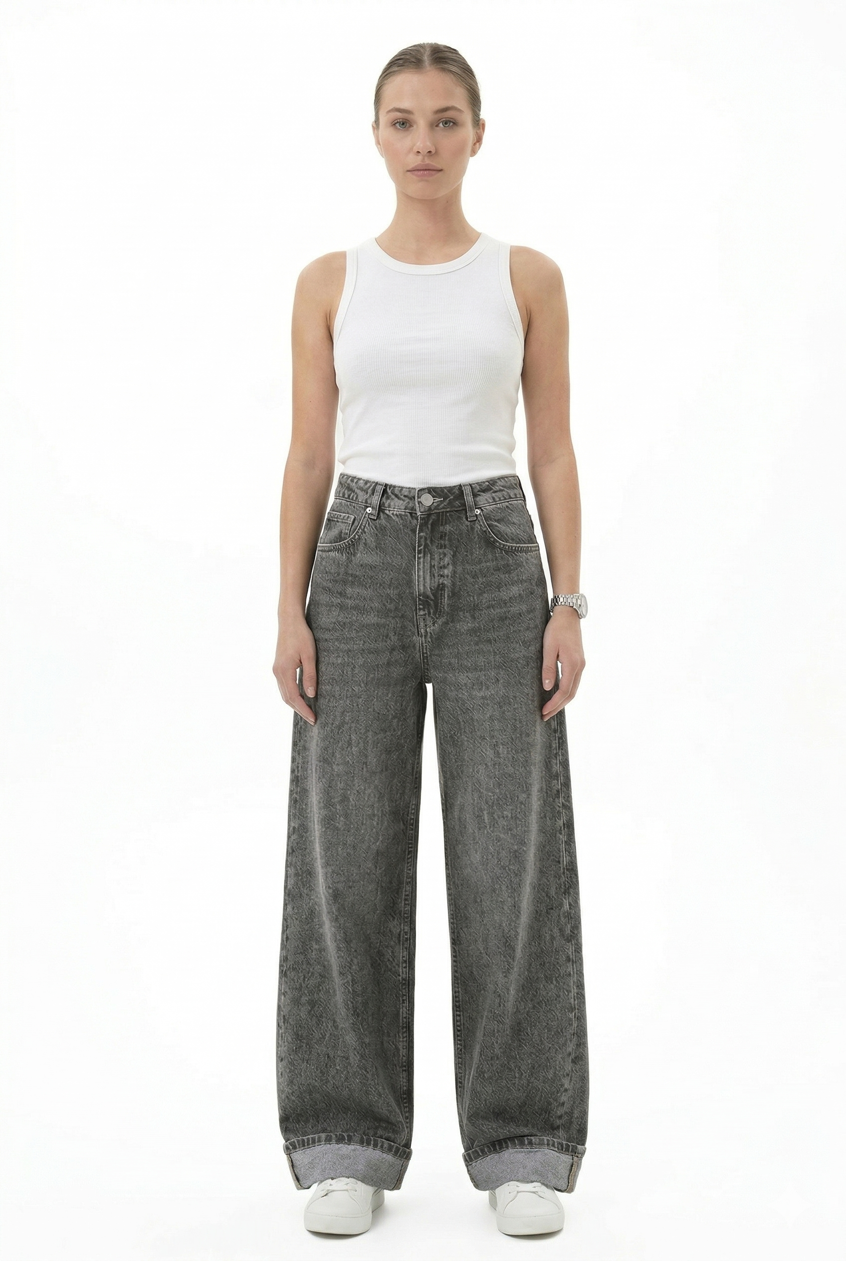 High Waist Wide Leg Denim - 606