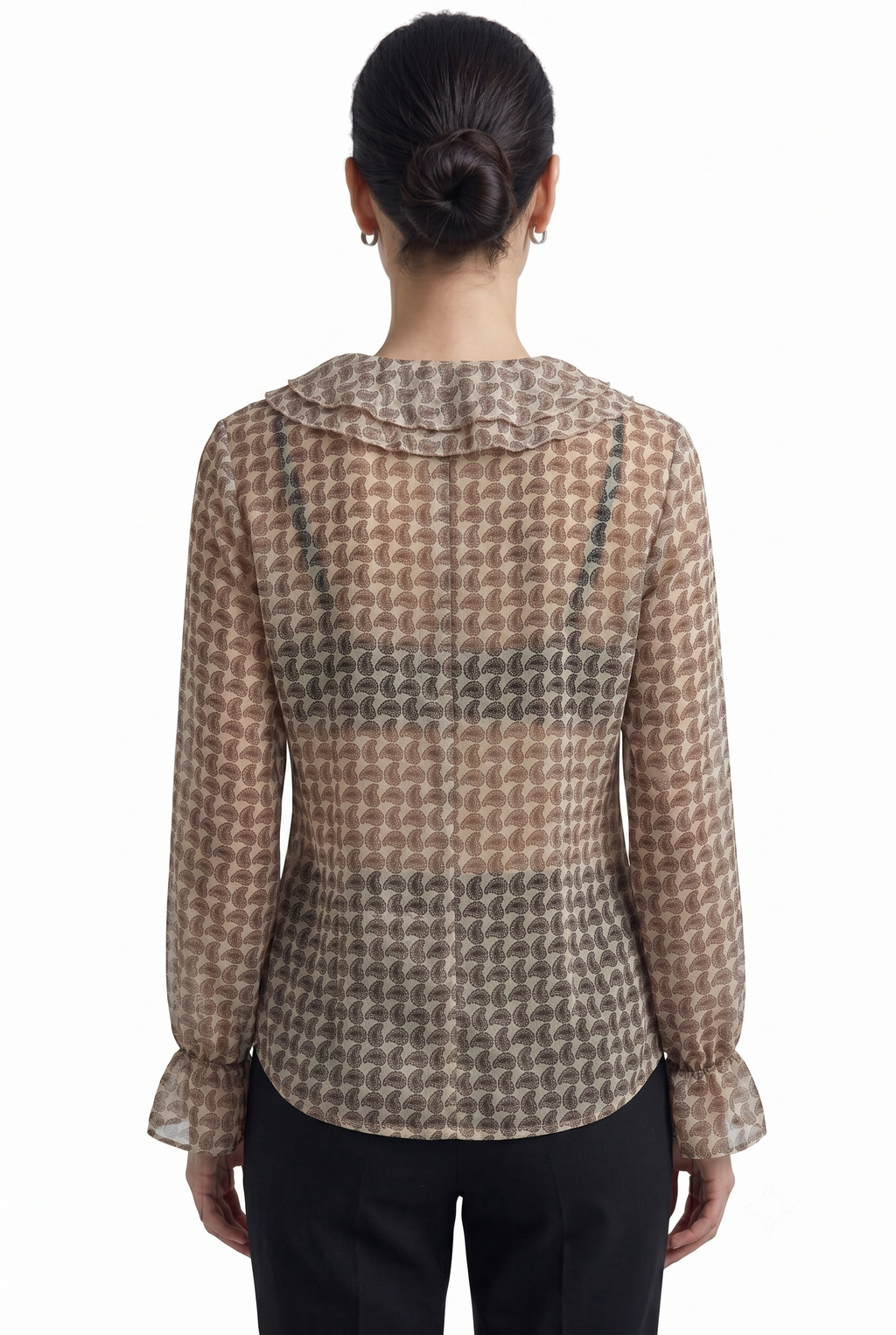 Print Ruffle Blouse - 111028