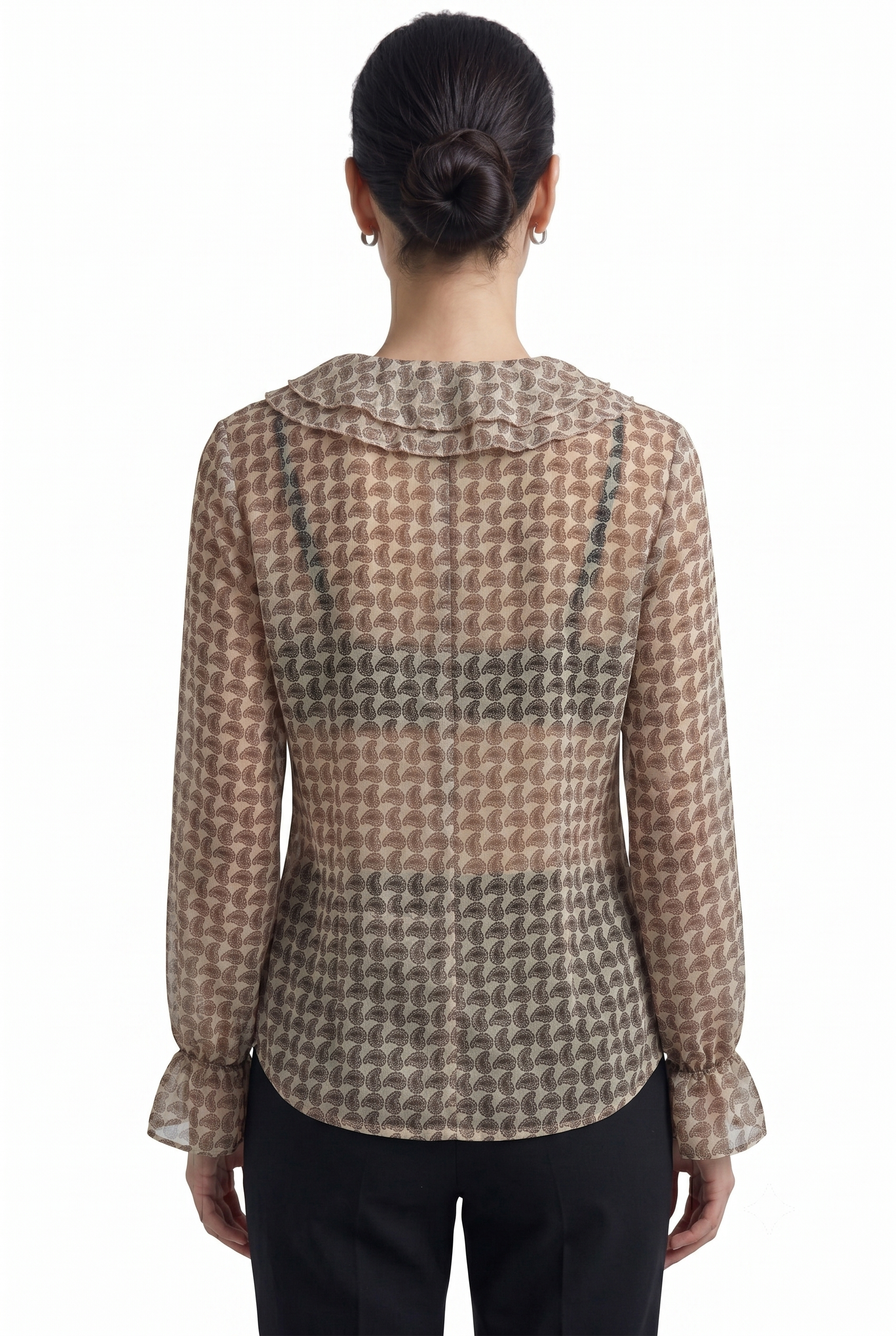 Print Ruffle Blouse - 111028