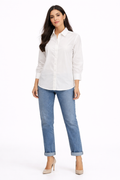 Poplin Shirt with Cuffs – White - 111020