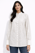 Embroidered Cotton Blouse – White - 111017