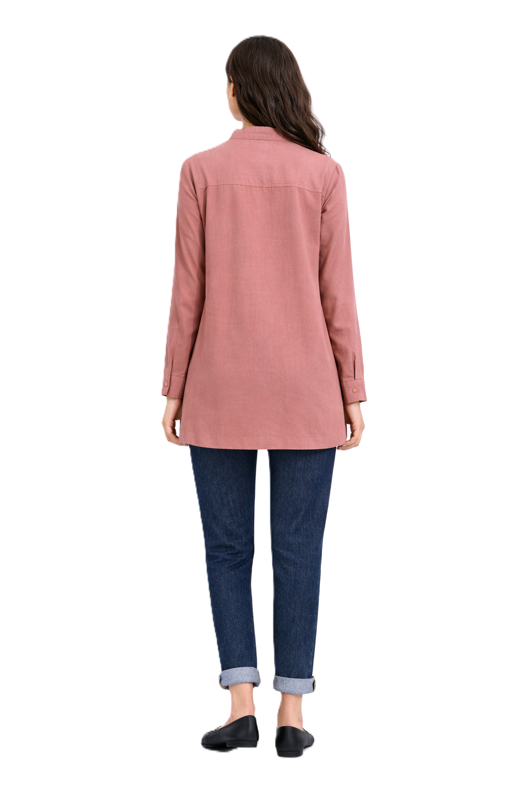 Longline Button Blouse– Cashmere - 110001