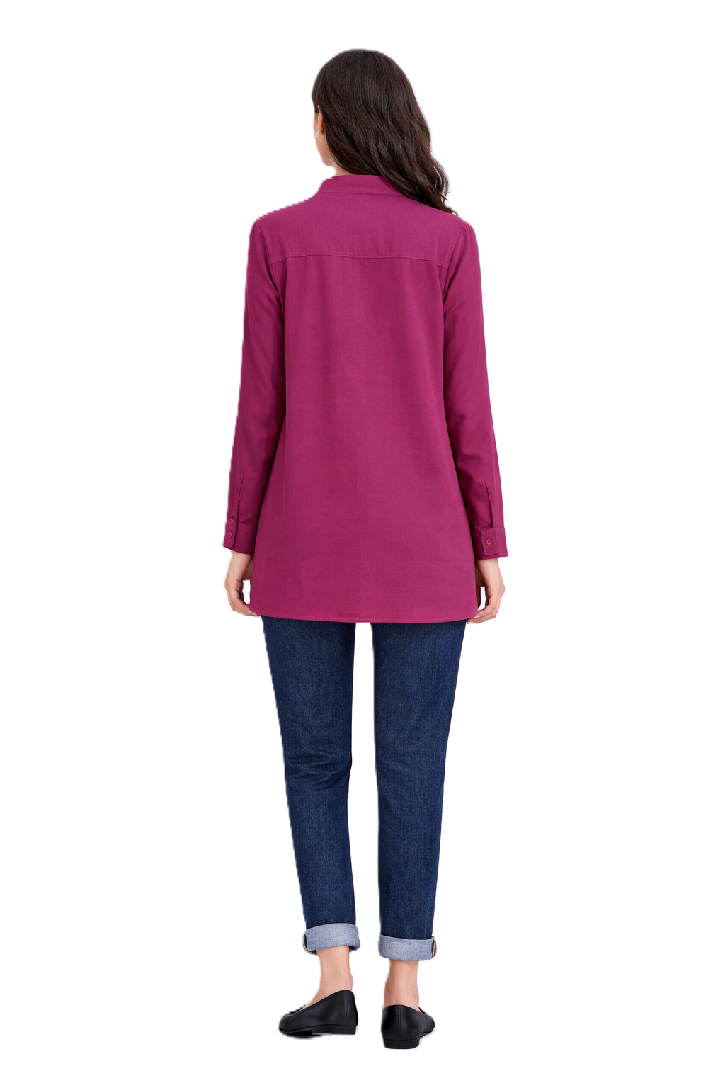 Longline Button Blouse– Purple - 110001