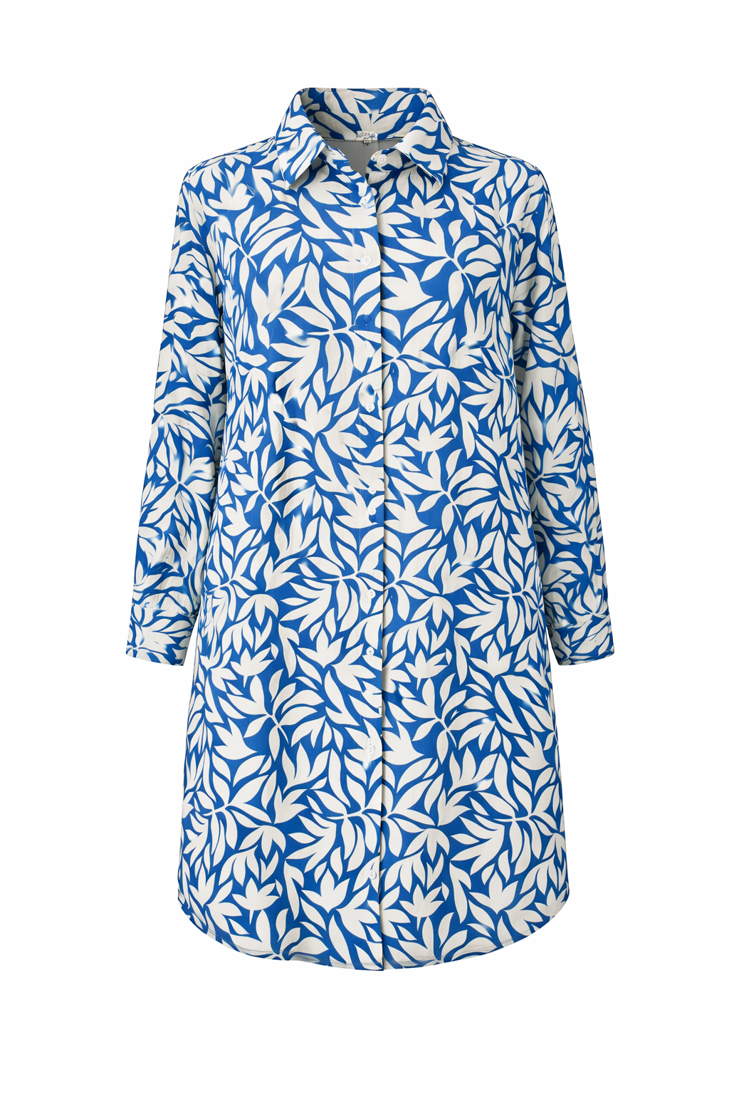 Leaf Print Shirt Dress - HD40