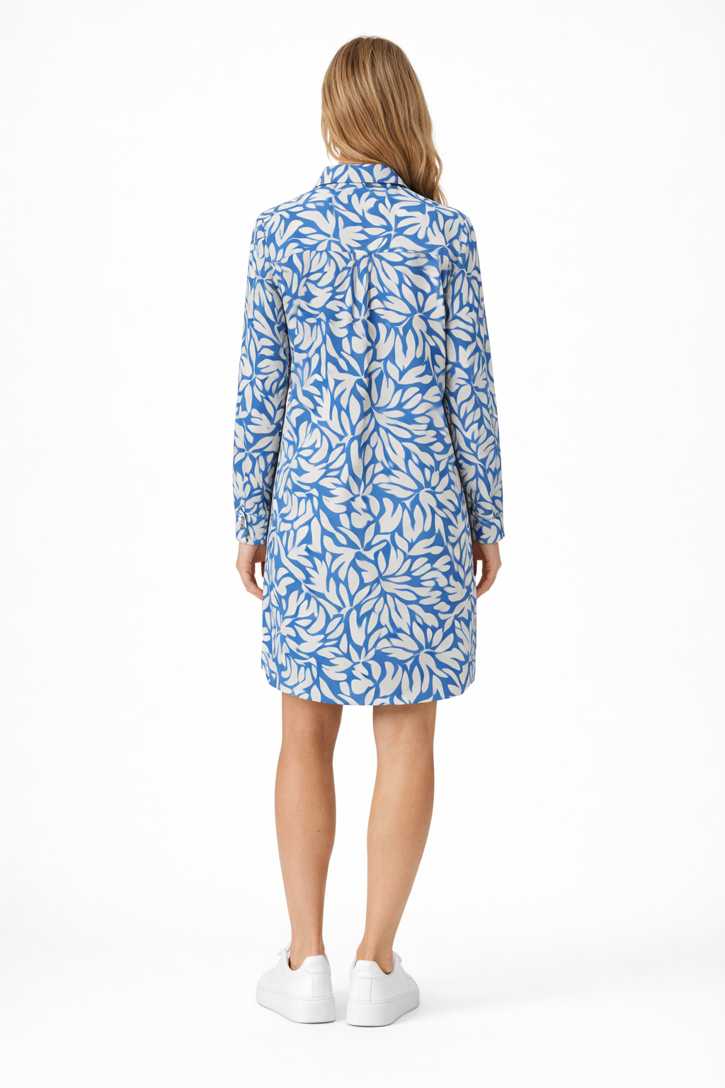 Leaf Print Shirt Dress - HD40