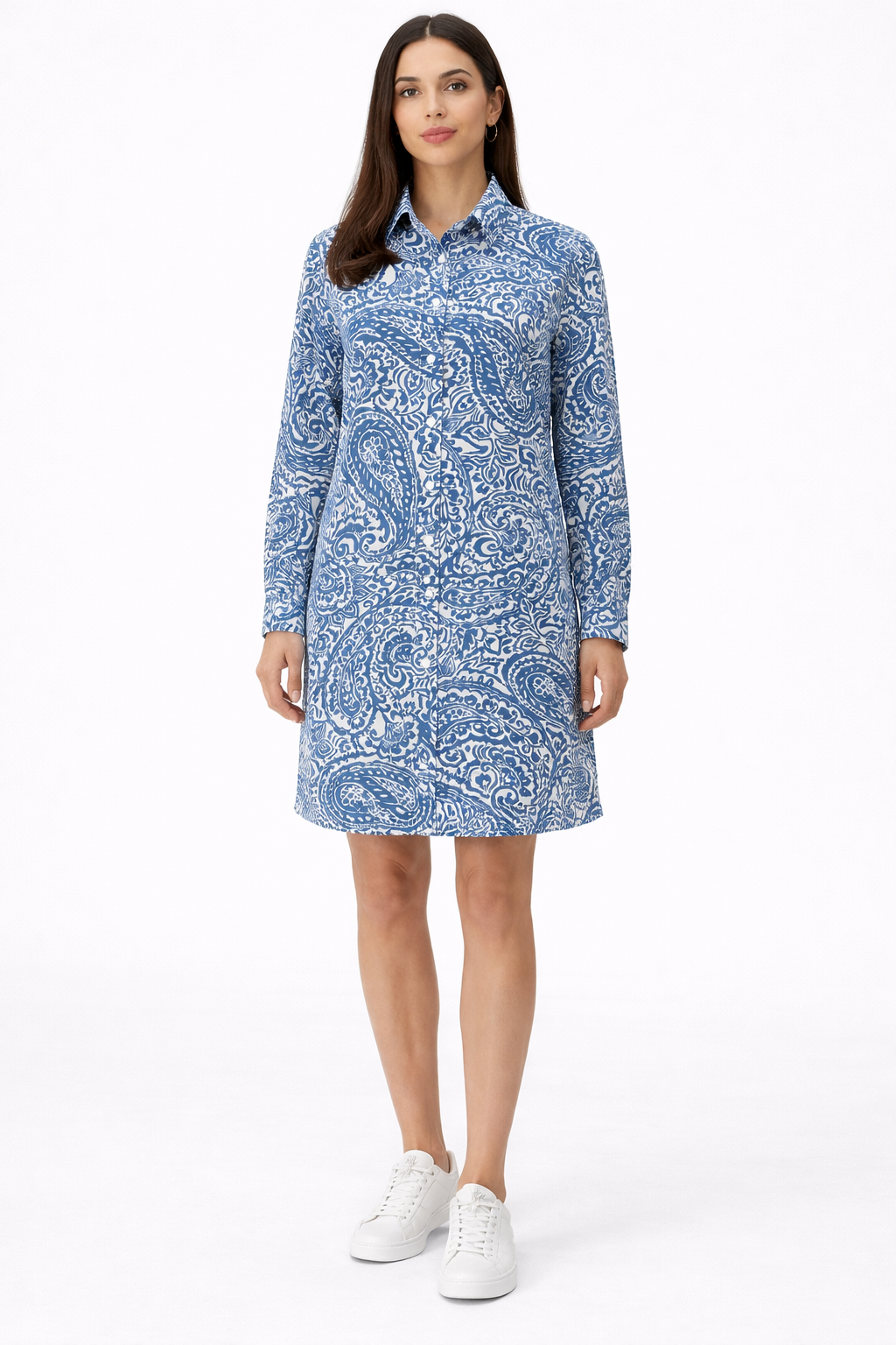 Cashmere Print Shirt Dress - HD40