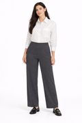 Side Zipper Straight Leg Pants – Grey - 112007