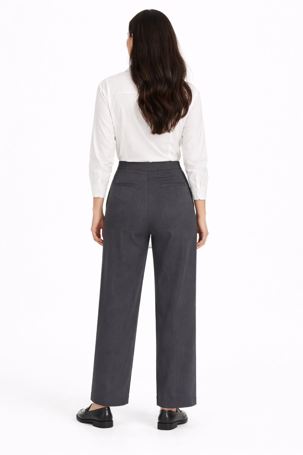 Side Zipper Straight Leg Pants – Grey - 112007