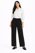 Side Zipper Straight Leg Pants – Black - 112007