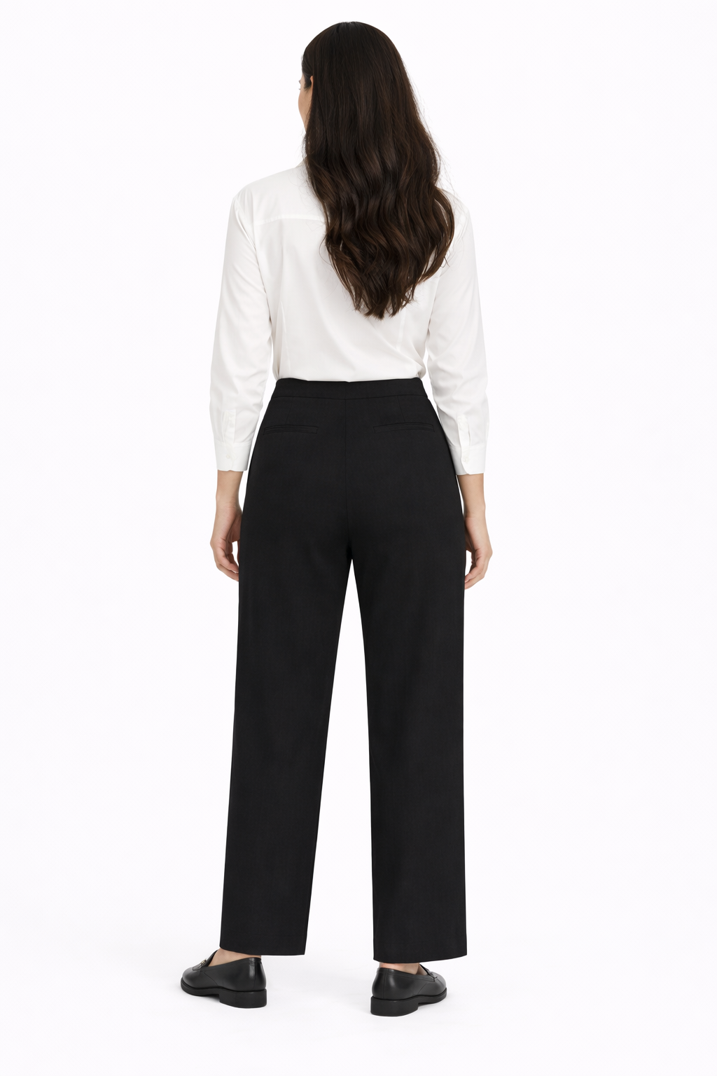 Side Zipper Straight Leg Pants – Black - 112007