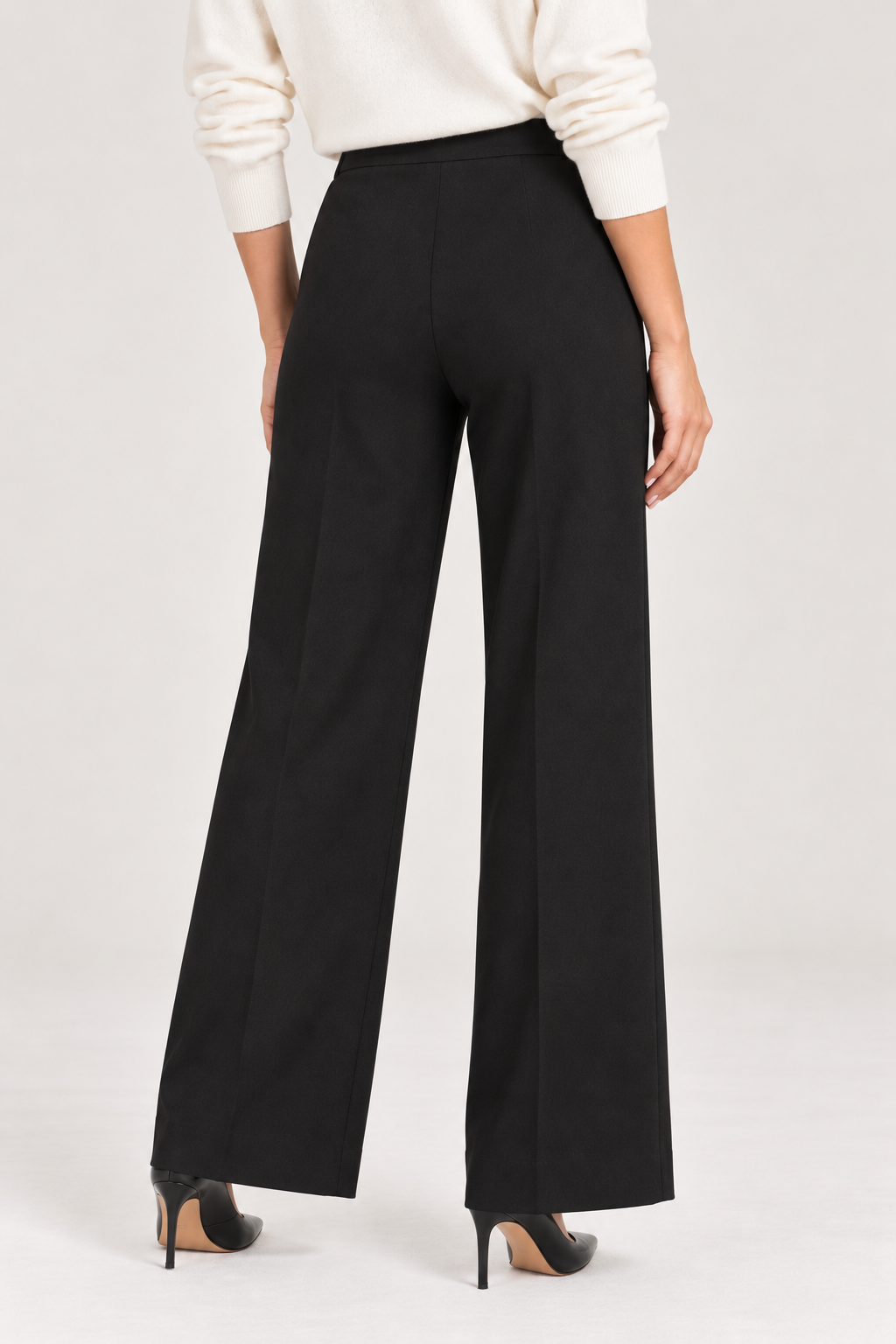 Side Zipper Straight Leg Pants – Black - 112007