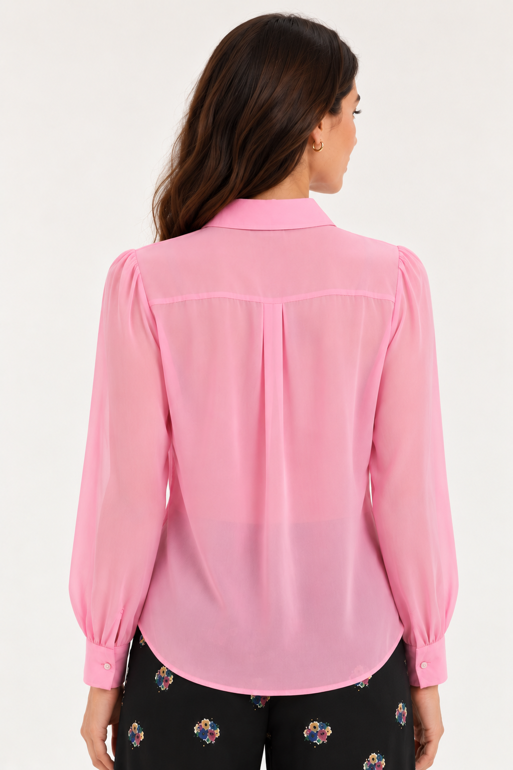 Chiffon Ruffle Blouse – Pink - 11010