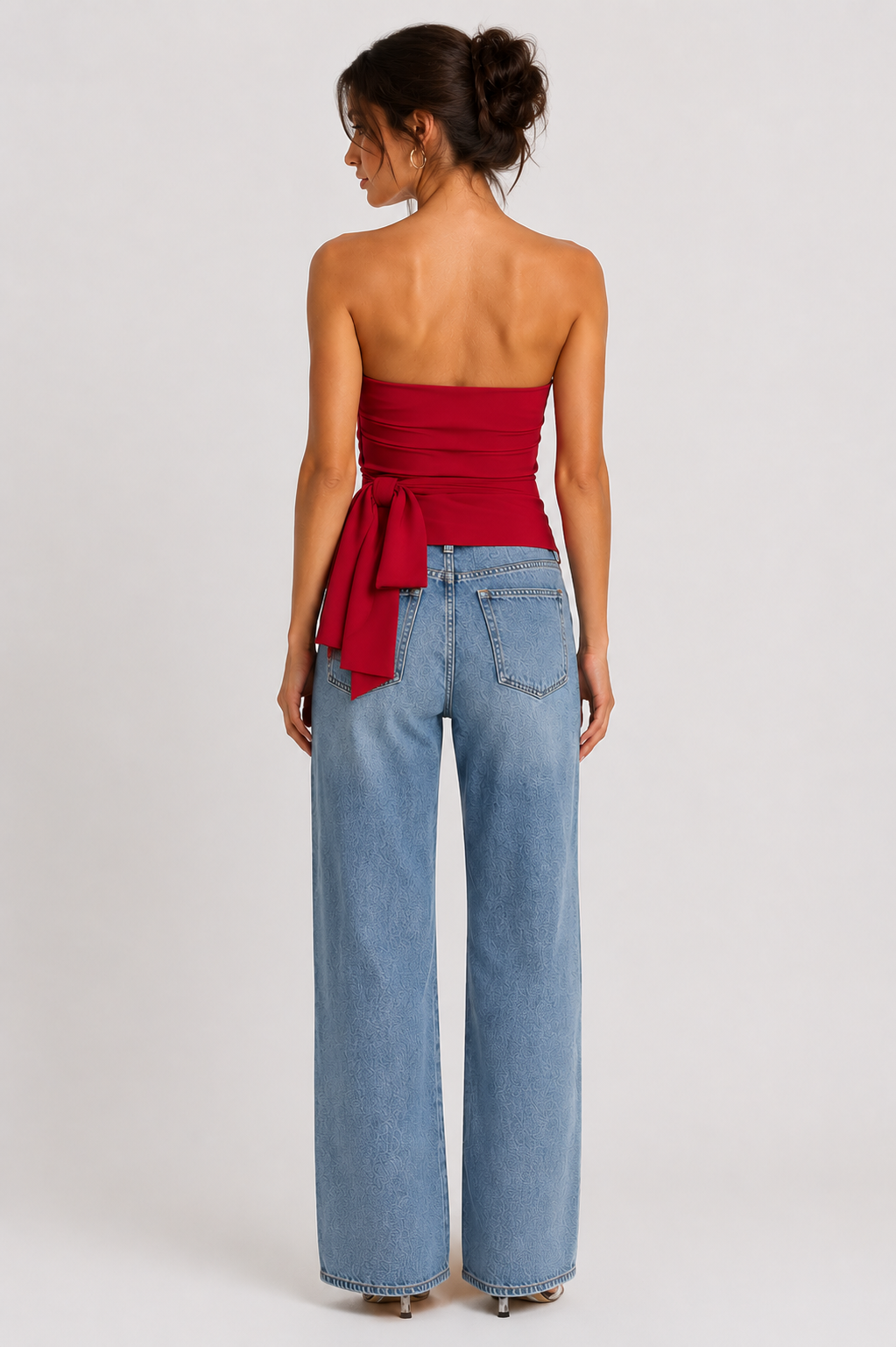 Strapless Top with Side Bow