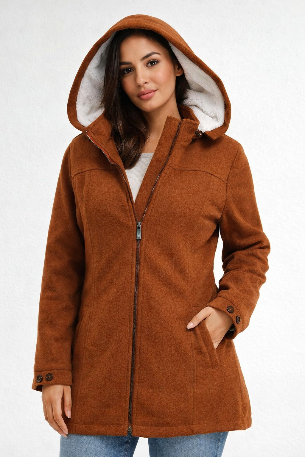 fur-lined jacket - 700