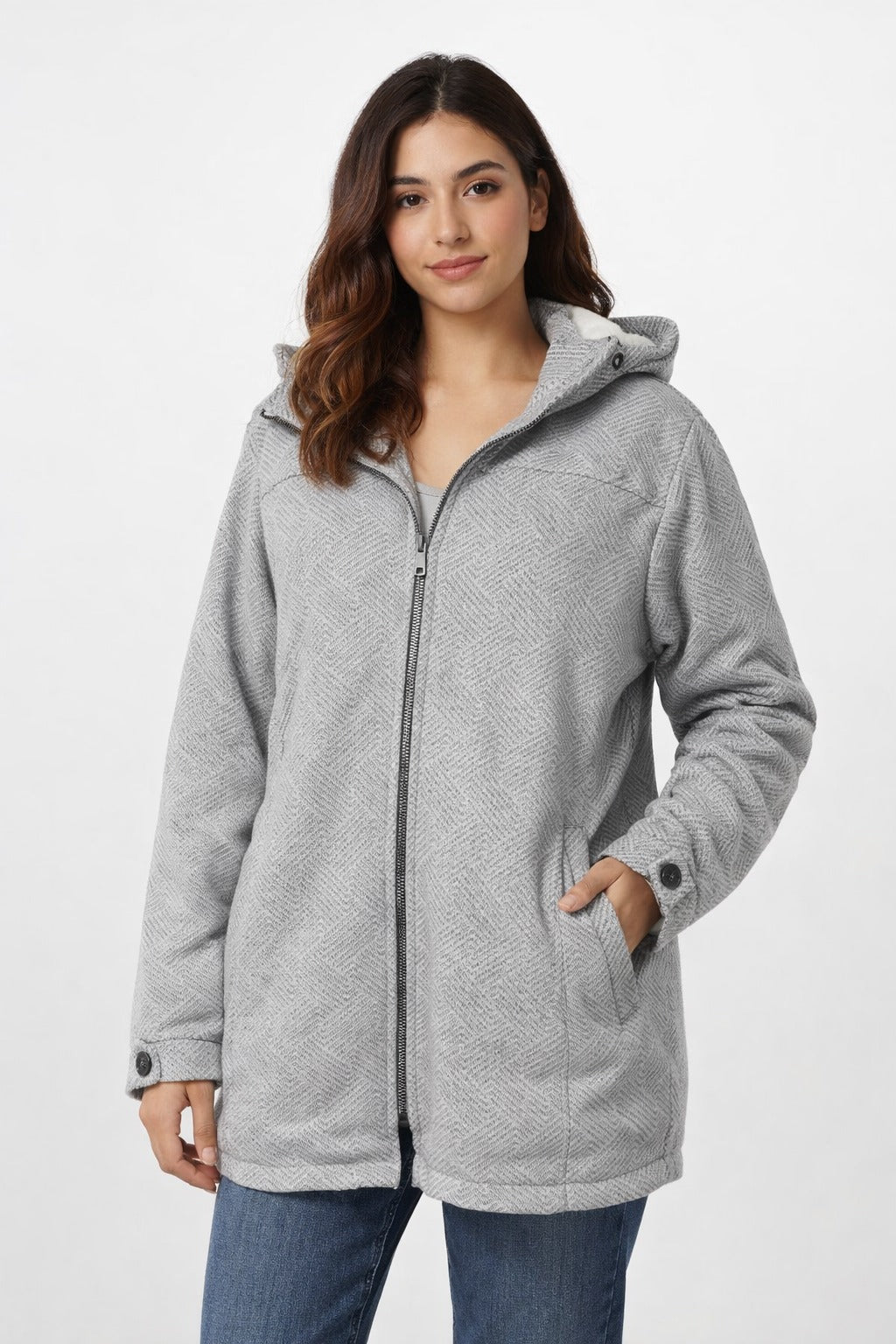 fur-lined jacket - 700