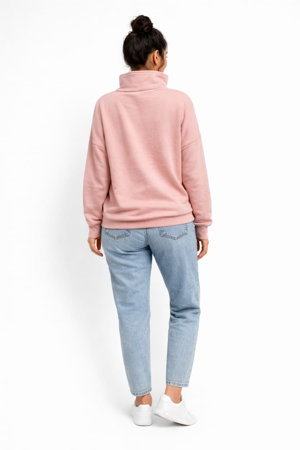 Half Zip Fleece Sweatshirt – Pink - 100