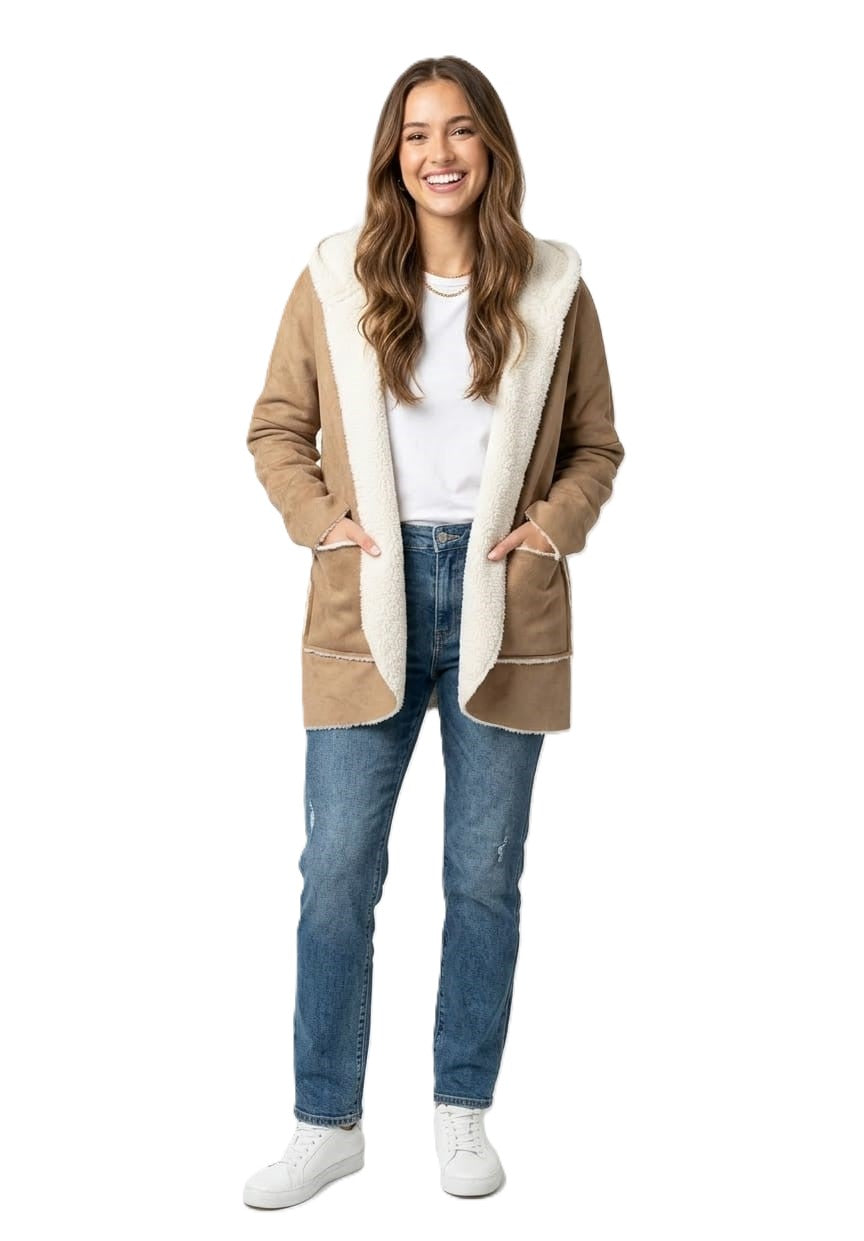 Fleece Lined Hooded Jacket - 560k