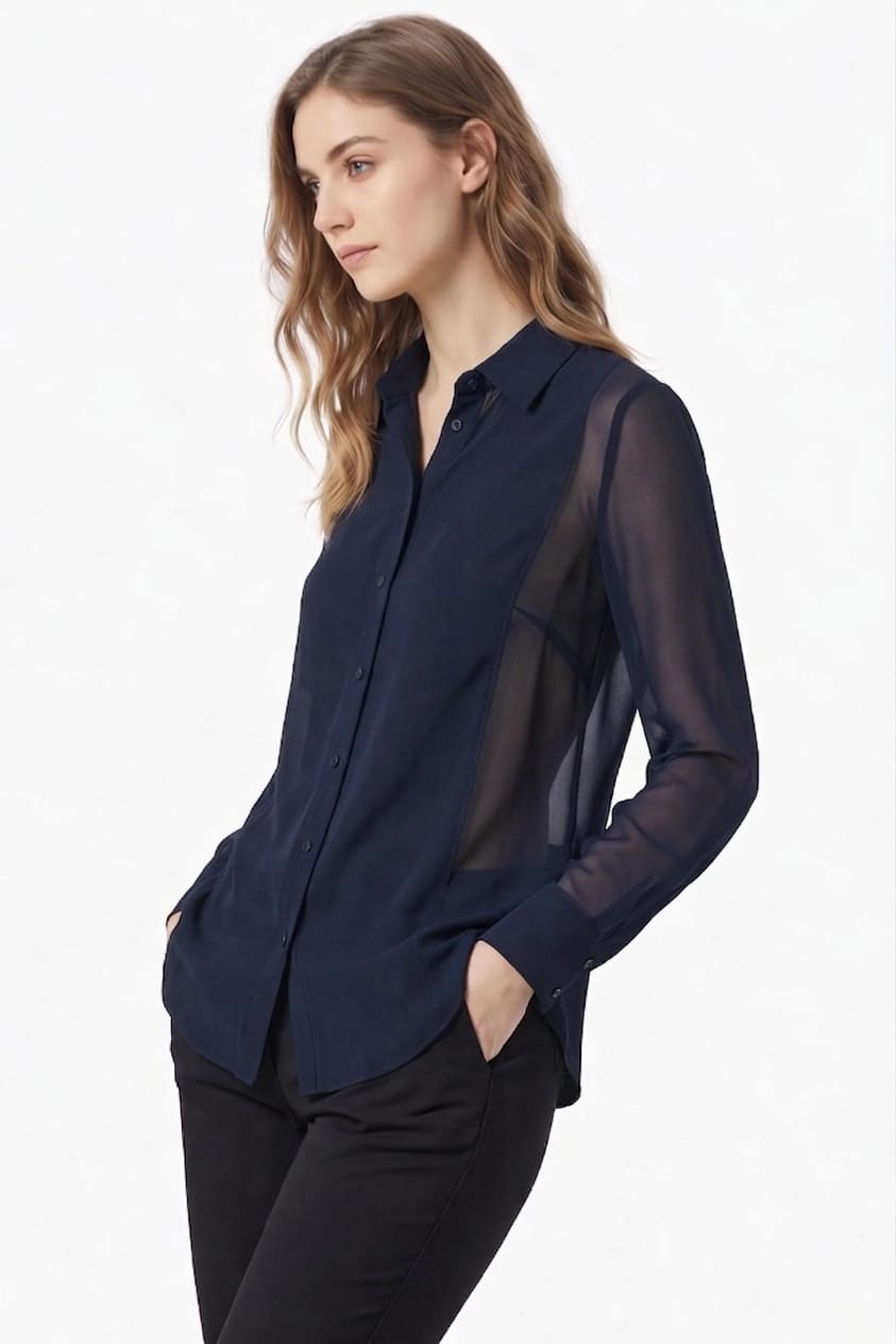 Two-Layer Chiffon Shirt - 111027