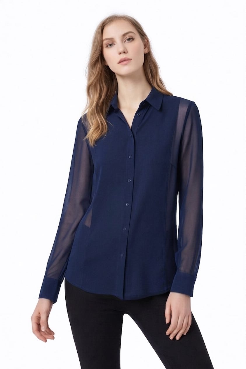 Two-Layer Chiffon Shirt - 111027
