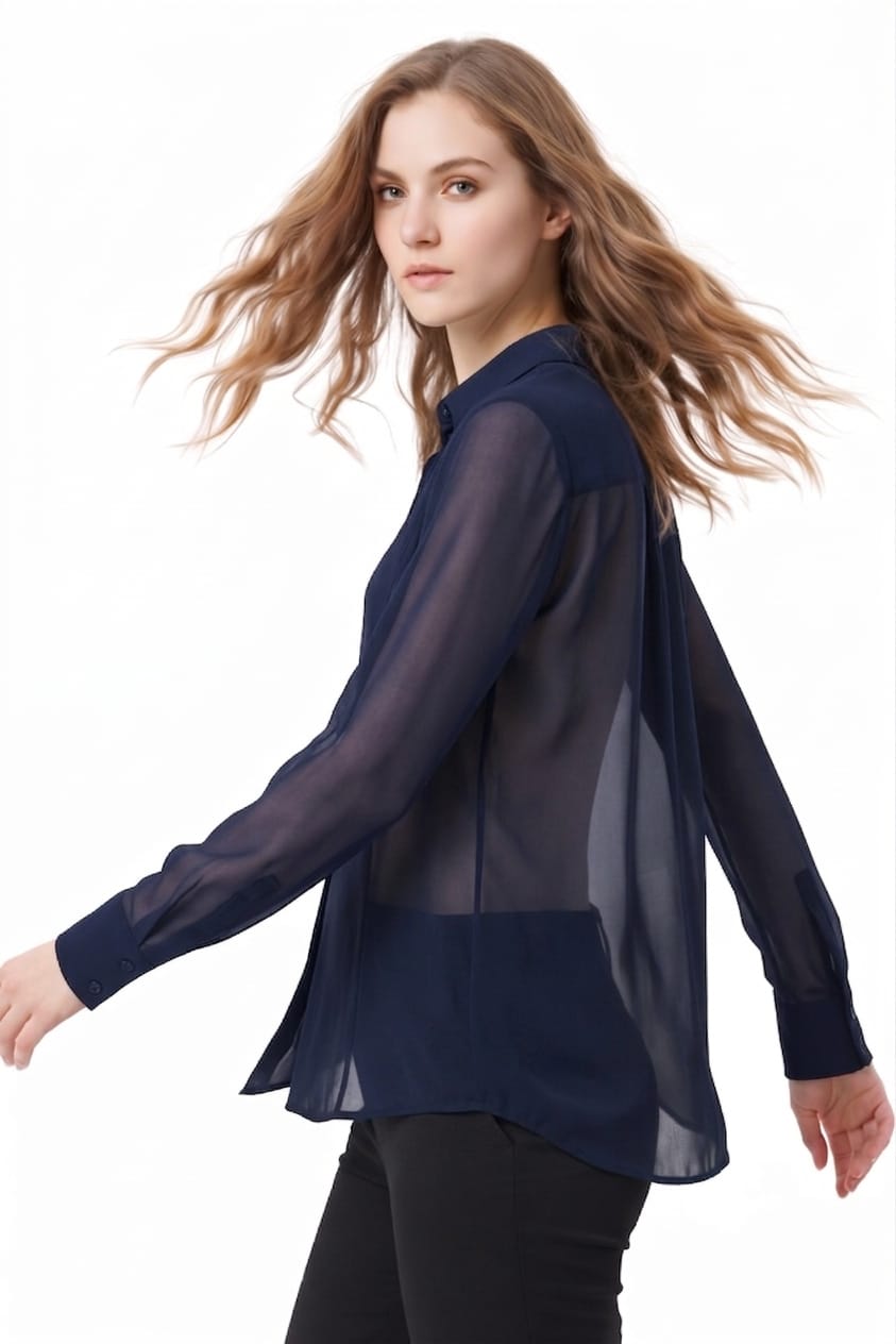 Two-Layer Chiffon Shirt - 111027