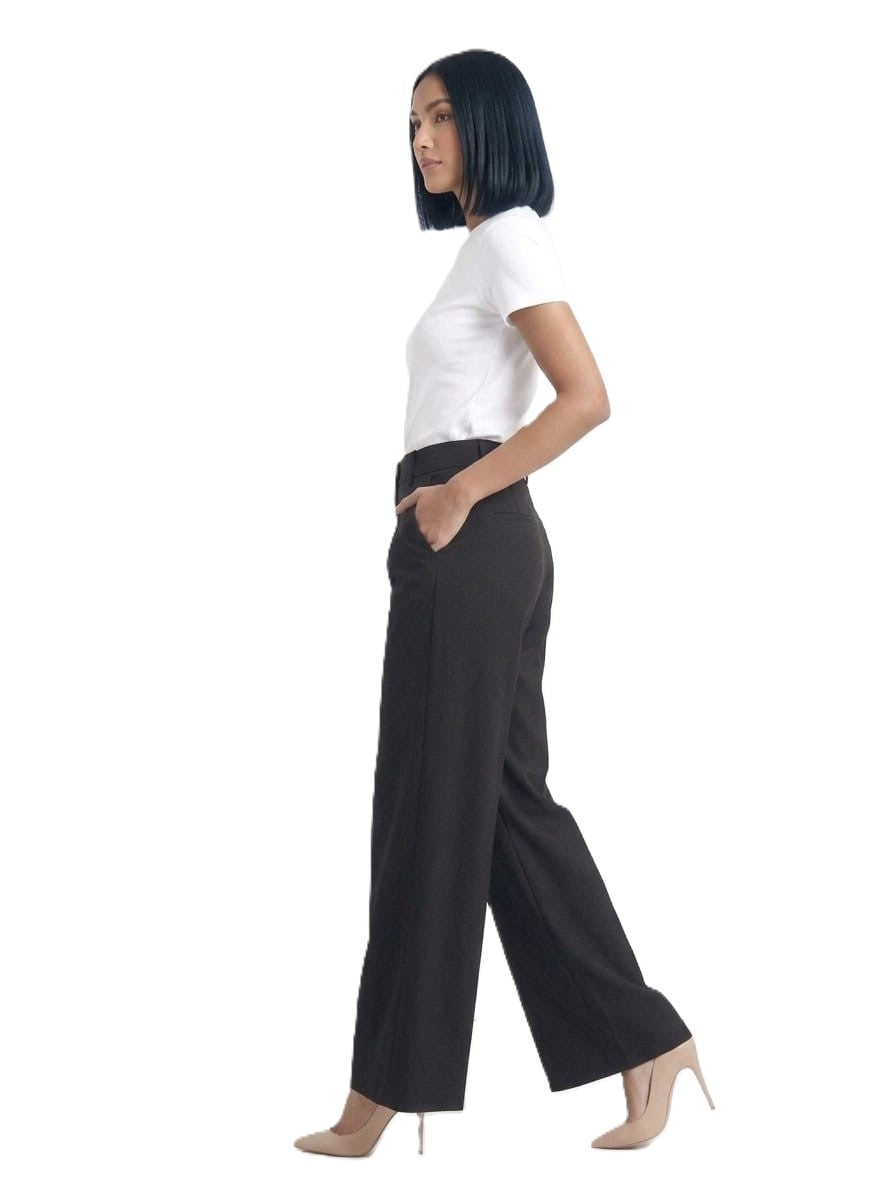 Wide Leg Pants with Belt Loops - Black 112011
