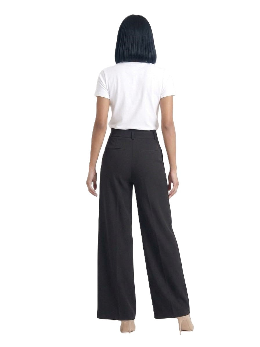 Wide Leg Pants with Belt Loops - Black 112011