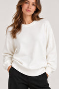 Round Neck Pullover - Creamy White - PP5872