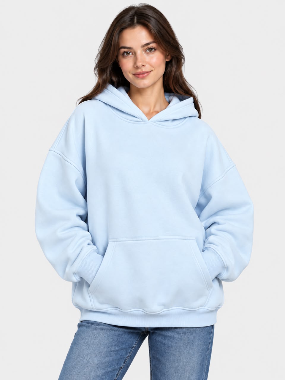 Oversized Hoodie - Light Blue - CH11001