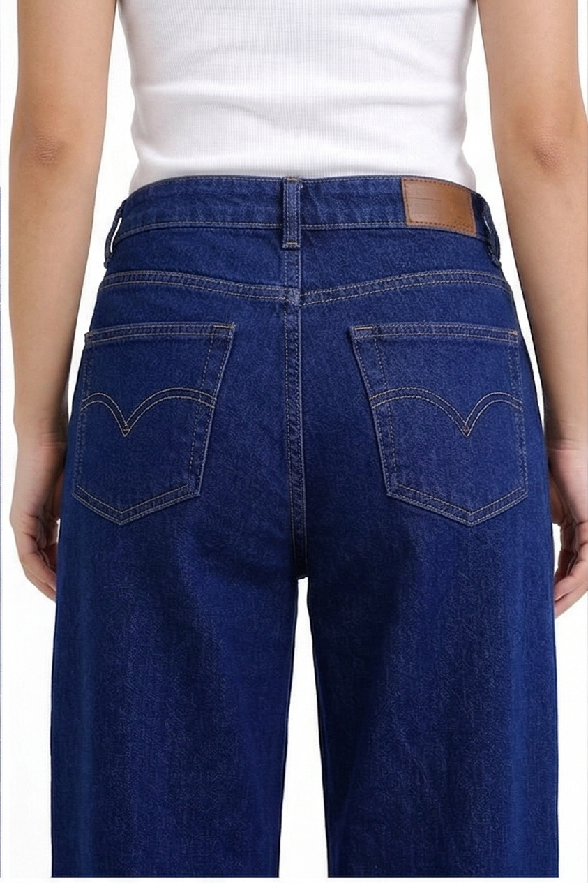 High Waist Wide Leg Denim - 606