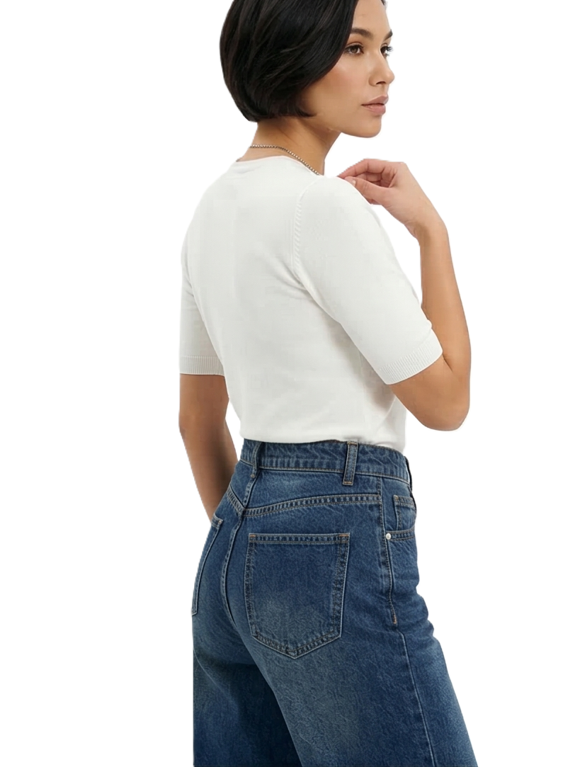 High Waist Wide Leg Denim - 606