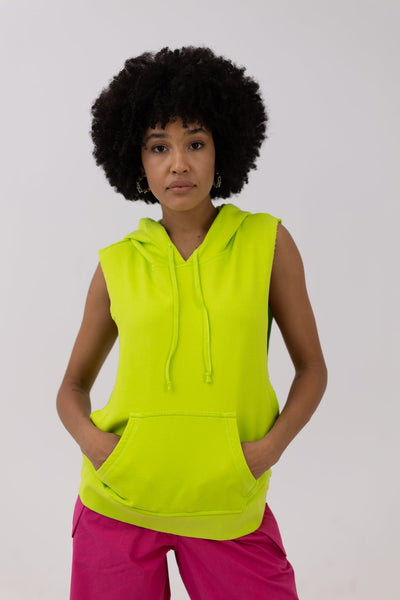 Sleeveless Hooded Sweatshirt - 253001