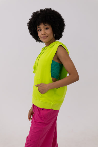 Sleeveless Hooded Sweatshirt - 253001