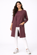 Long Sleeve Knit Pocket Cardigan - cashmere - 114003