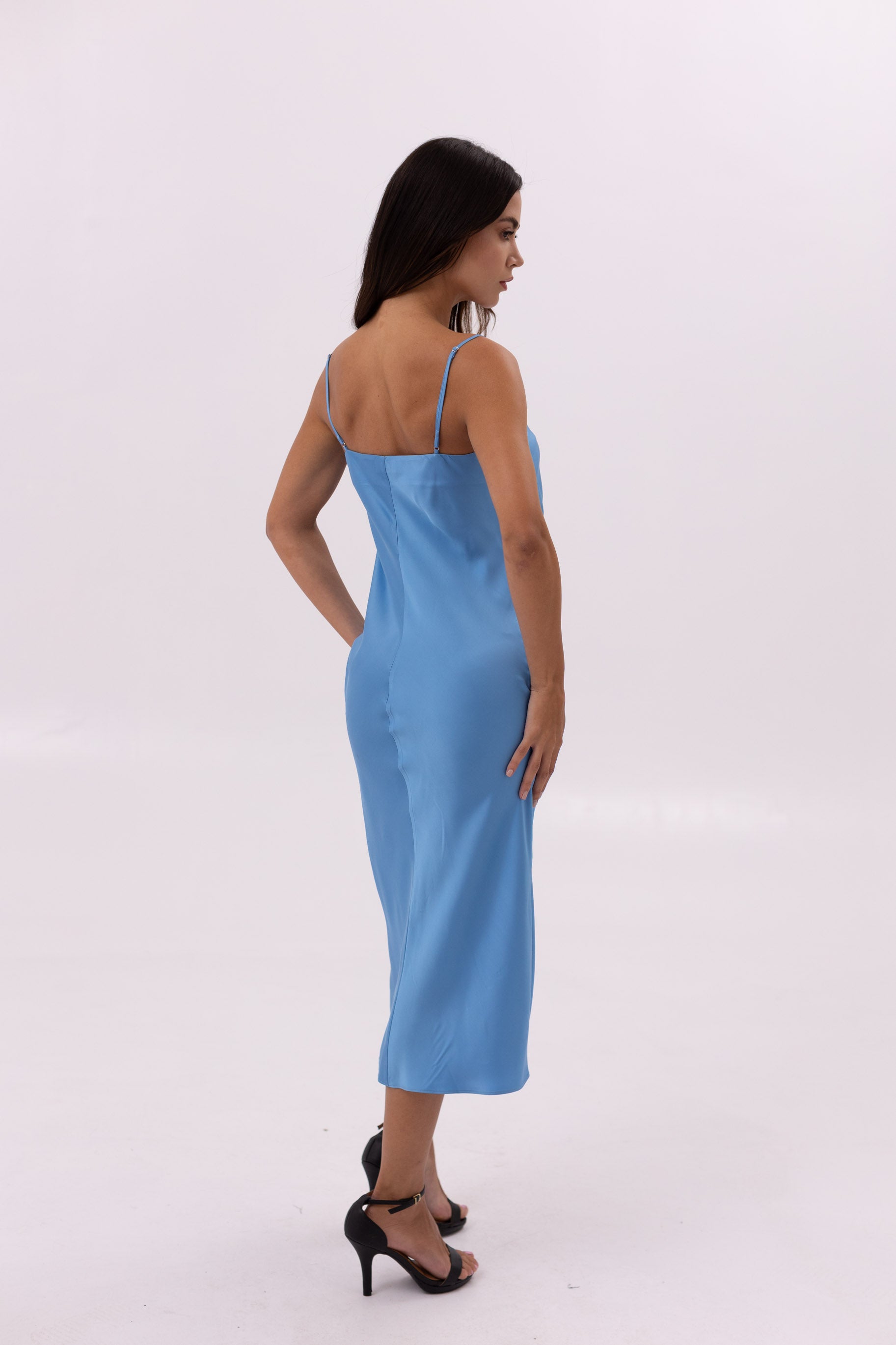 Satin Dress with Straps