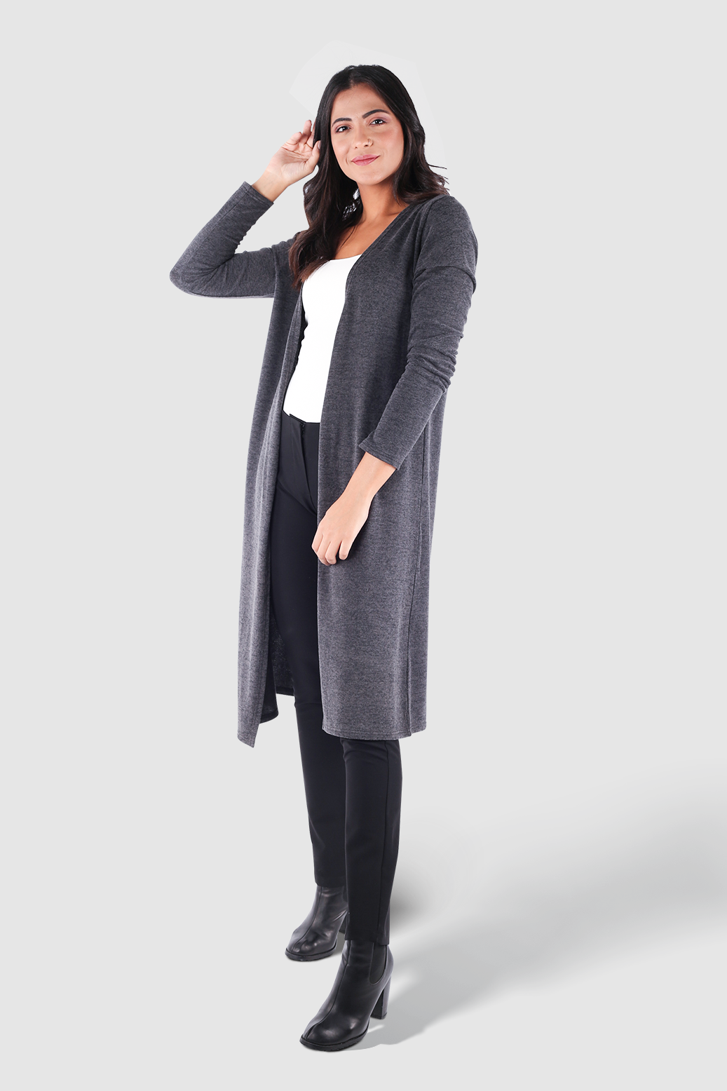 Basic Long Knitted Jacket - 140009-1