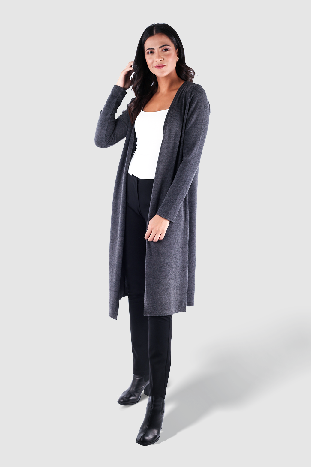 Basic Long Knitted Jacket - 140009-1