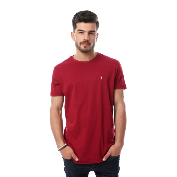 Contrast Logo Basic Tshirt For Men -110504004