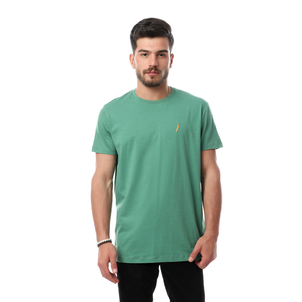 Contrast Logo Basic Tshirt For Men -110504004