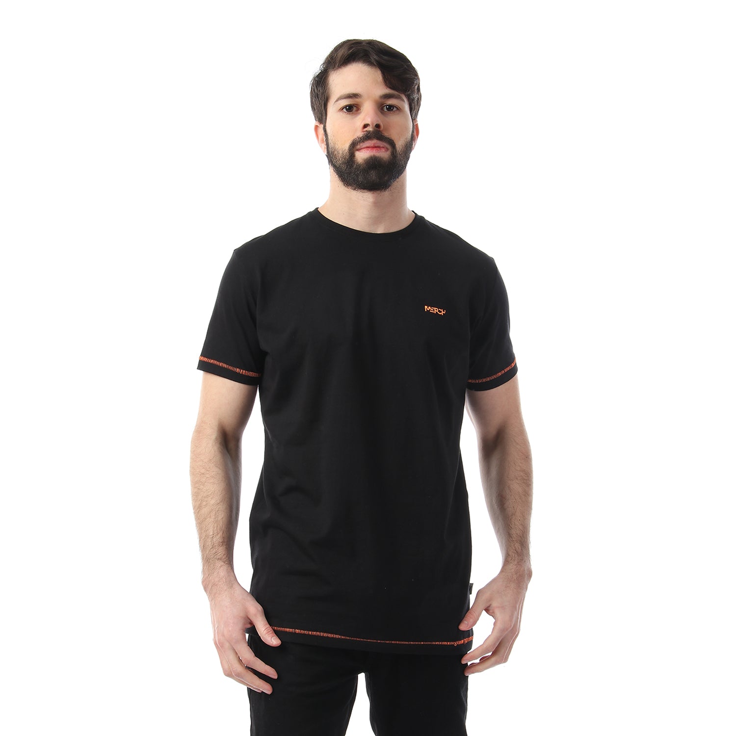 Basic Tshirt With Contrast Stitching For Men -110504005
