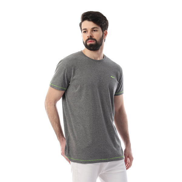 Basic Tshirt With Contrast Stitching For Men -110504005