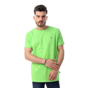 Basic Round Neck Tshirt For Men With Contrast Logo -110504006