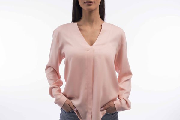 V-neck Relaxed Blouse - A1181