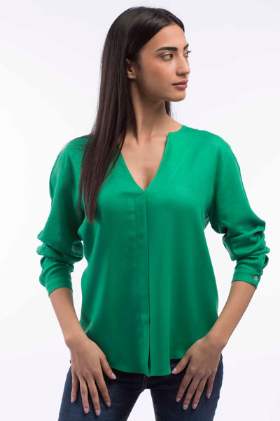 V-neck Relaxed Blouse - A1181