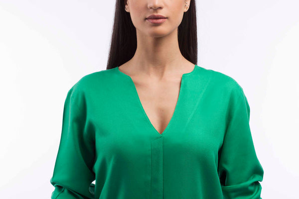V-neck Relaxed Blouse - A1181