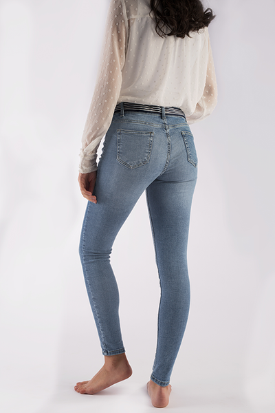 Dot -Elastic Waist Denim - 912164