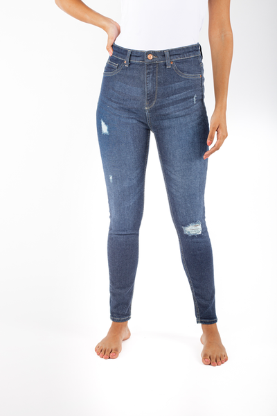 Dot Skinny Slit Jeans - 911730